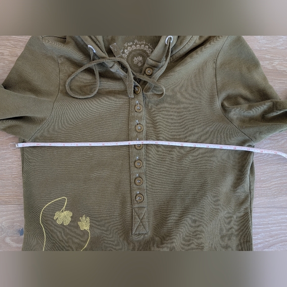 Olive Green Women's Hooded Top - Picture 3 of 5